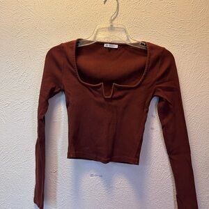 Zara Brown Long Sleeve Bodysuit